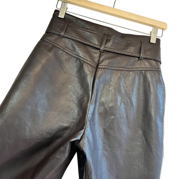 Wilfred high waist belted straight leg leather vegan pants excellent condition - Picture 10 of 14
